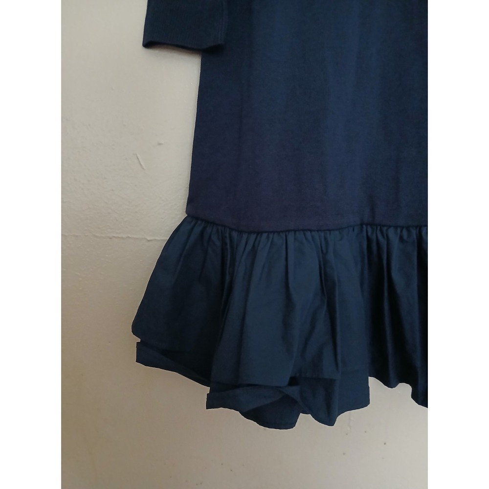 Cos Dress XS Knit Woven Pleat Combo Navy Blue Lagenlook Artsy Minimalist - Picture 4 of 15